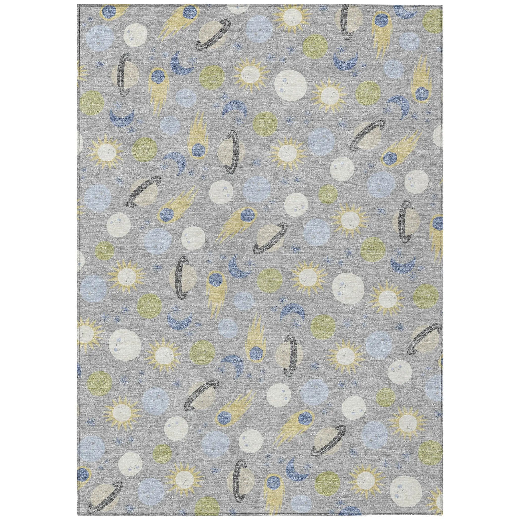 5' X 8' Silver And Blue Geometric Washable Indoor Outdoor Area Rug Homeroots Outdoor