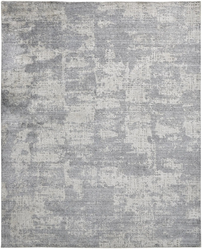 5' X 8' Silver And Gray Abstract Hand Woven Area Rug Homeroots Home Decor