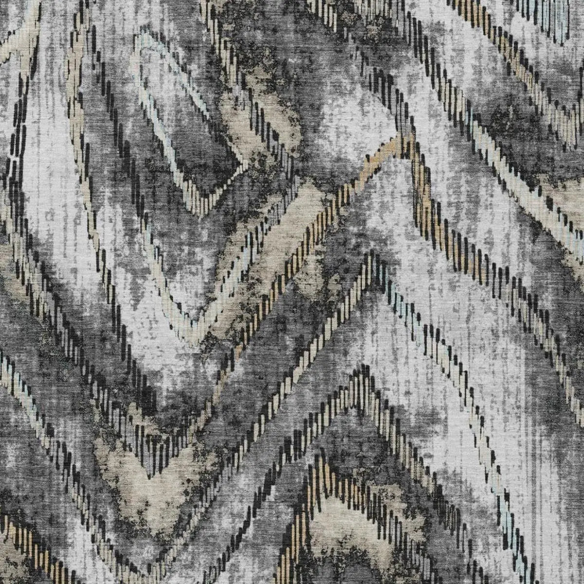 5' X 8' Silver And Gray Abstract Washable Indoor Outdoor Area Rug Homeroots Outdoor