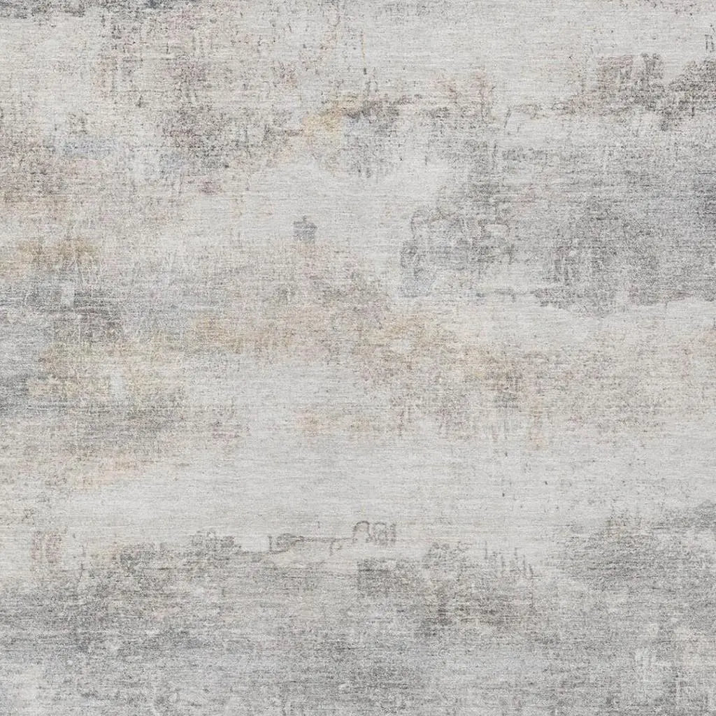 5' X 8' Silver And Gray Abstract Washable Indoor Outdoor Area Rug Homeroots Outdoor
