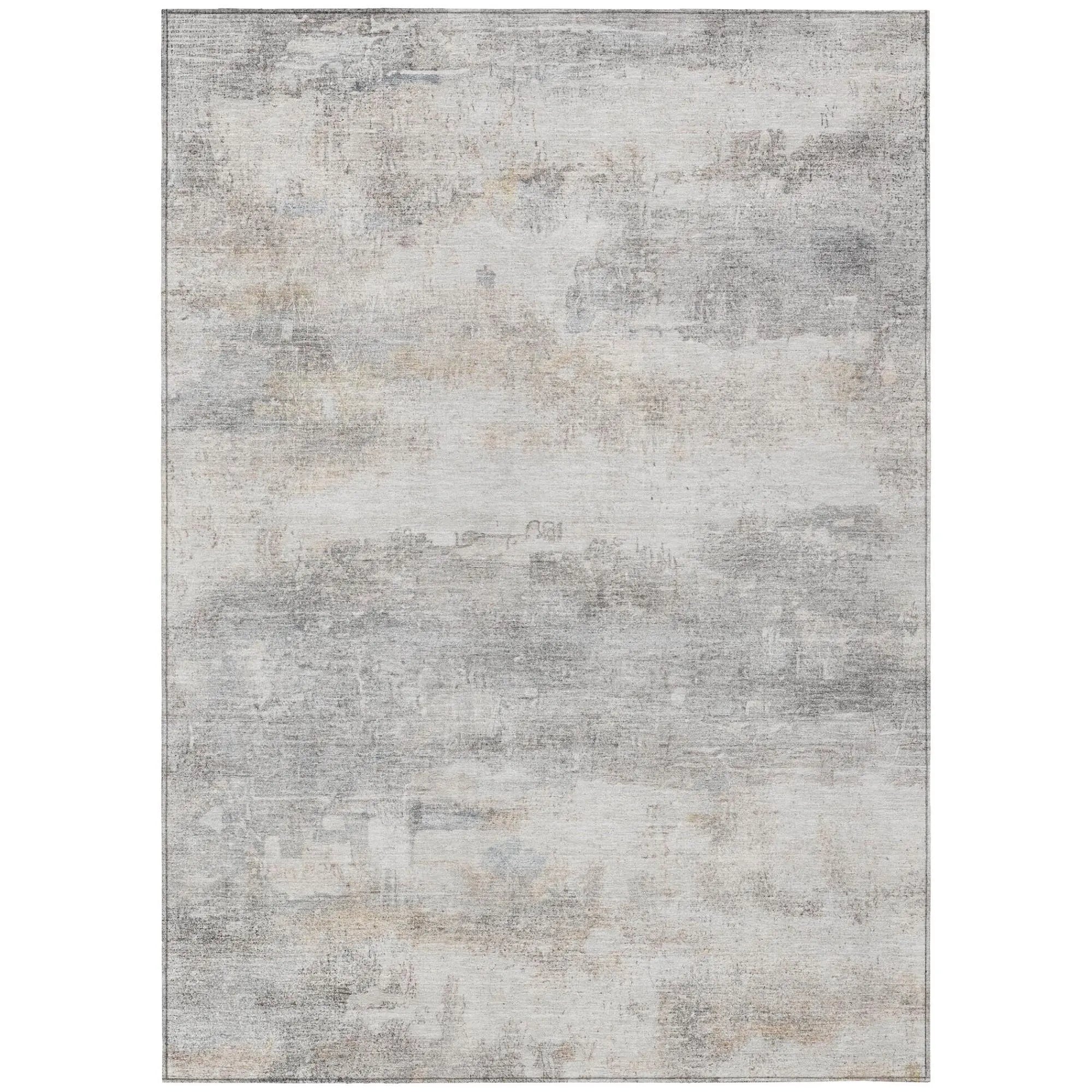 5' X 8' Silver And Gray Abstract Washable Indoor Outdoor Area Rug Homeroots Outdoor