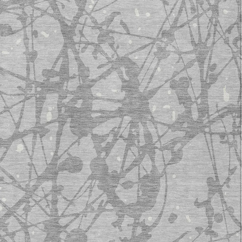 5' X 8' Silver And Gray Abstract Washable Indoor Outdoor Area Rug Homeroots Outdoor