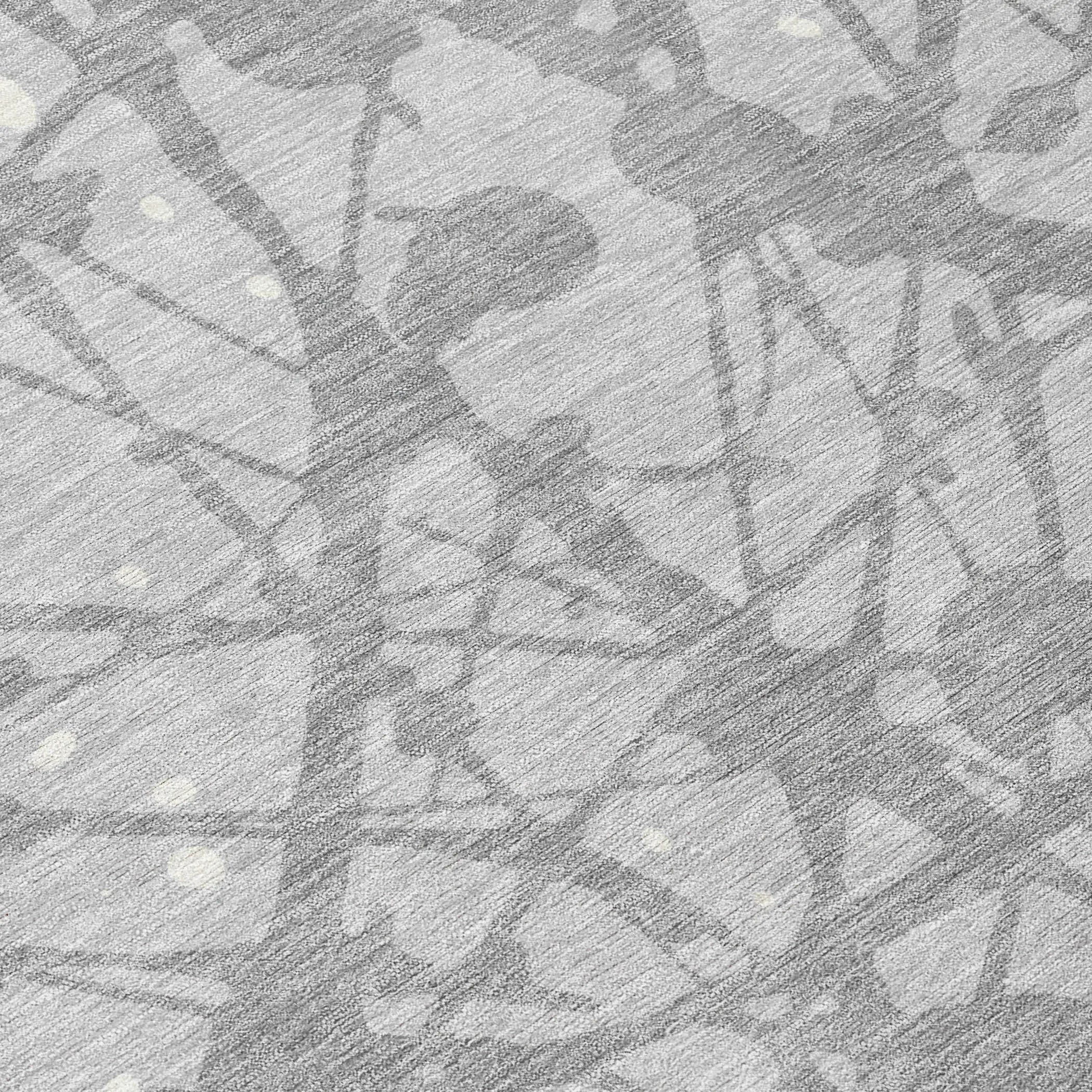 5' X 8' Silver And Gray Abstract Washable Indoor Outdoor Area Rug Homeroots Outdoor