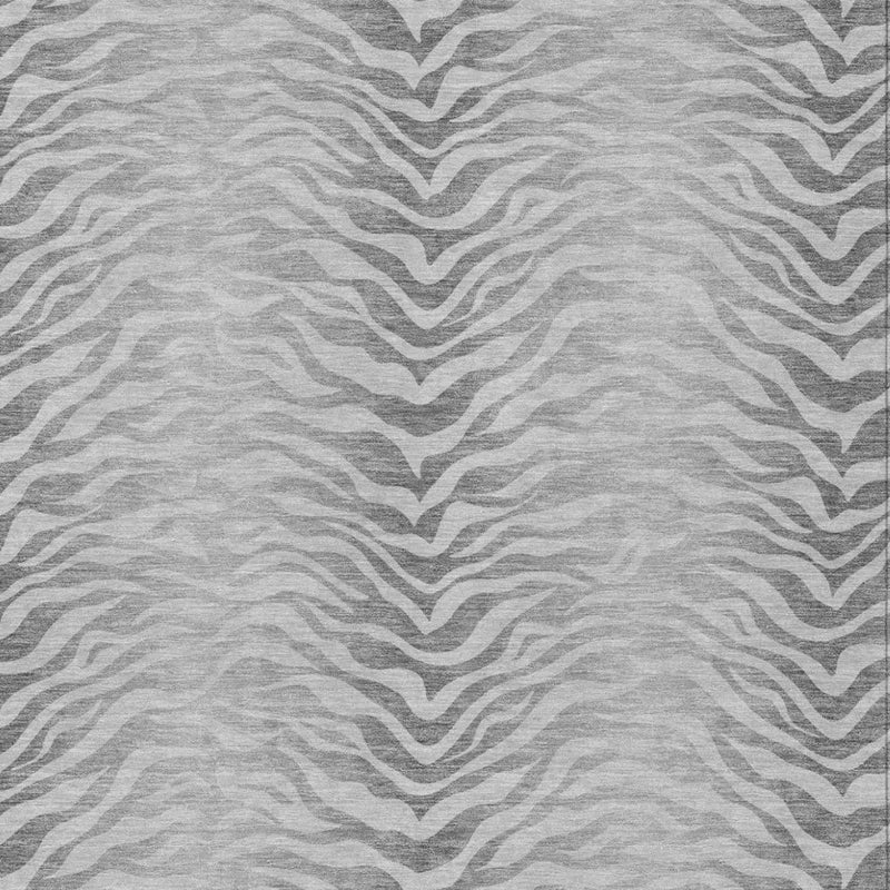 5' X 8' Silver And Gray Animal Print Washable Indoor Outdoor Area Rug Homeroots Outdoor