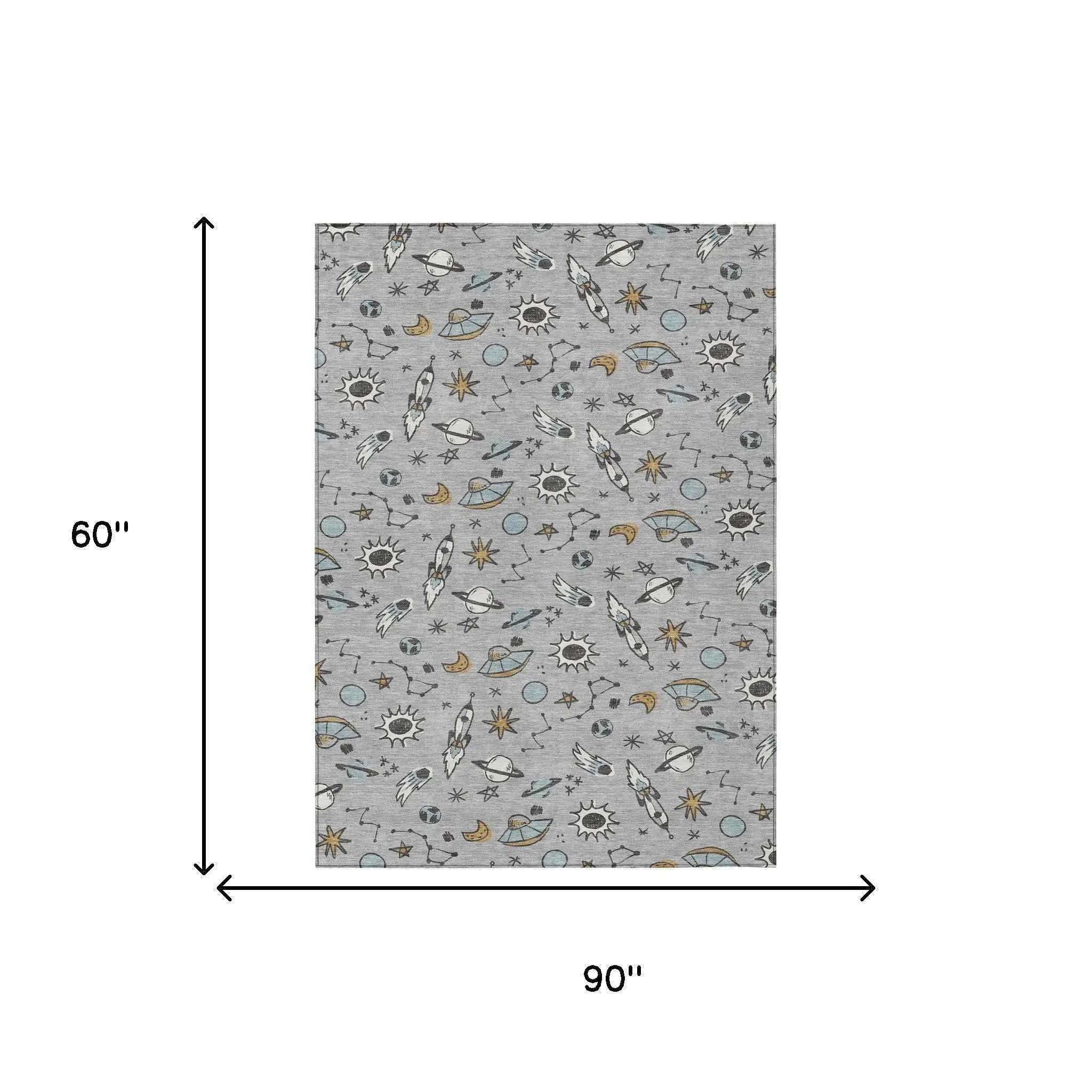 5' X 8' Silver And Gray Animal Print Washable Indoor Outdoor Area Rug Homeroots Outdoor