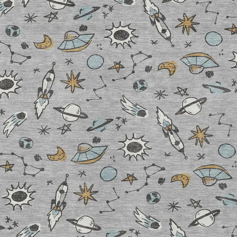 5' X 8' Silver And Gray Animal Print Washable Indoor Outdoor Area Rug Homeroots Outdoor