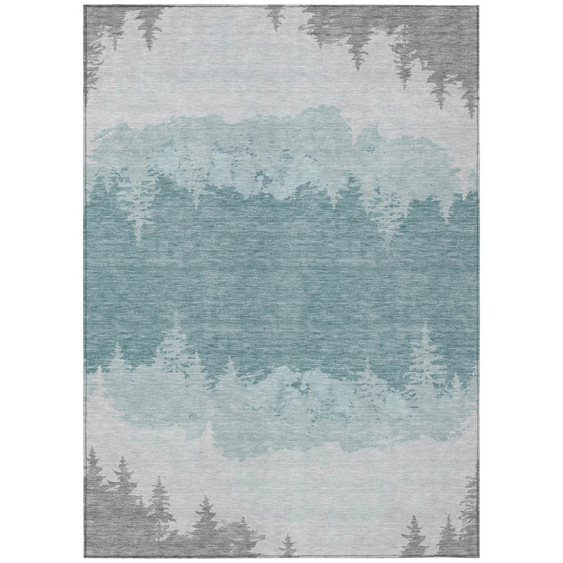 5' X 8' Silver And Gray Floral Washable Indoor Outdoor Area Rug Homeroots Outdoor