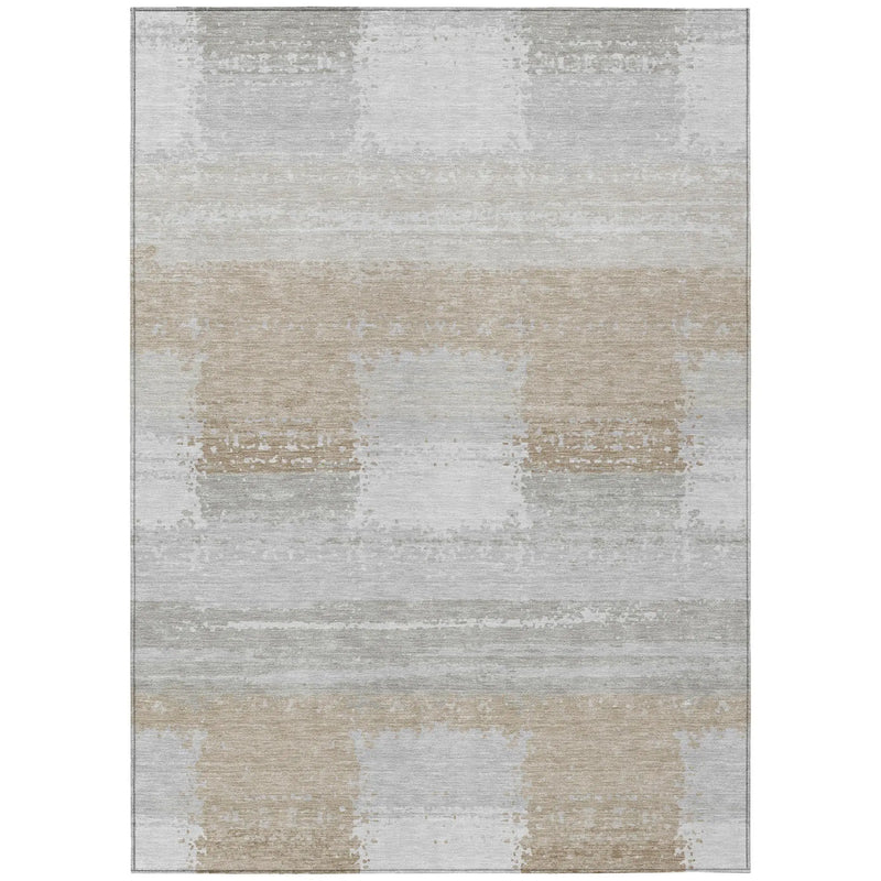 5' X 8' Silver And Gray Geometric Washable Indoor Outdoor Area Rug Homeroots Outdoor