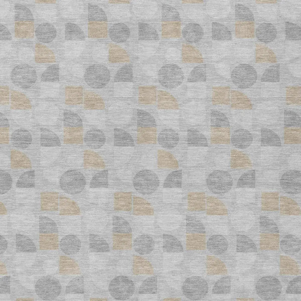 5' X 8' Silver And Gray Geometric Washable Indoor Outdoor Area Rug Homeroots Outdoor