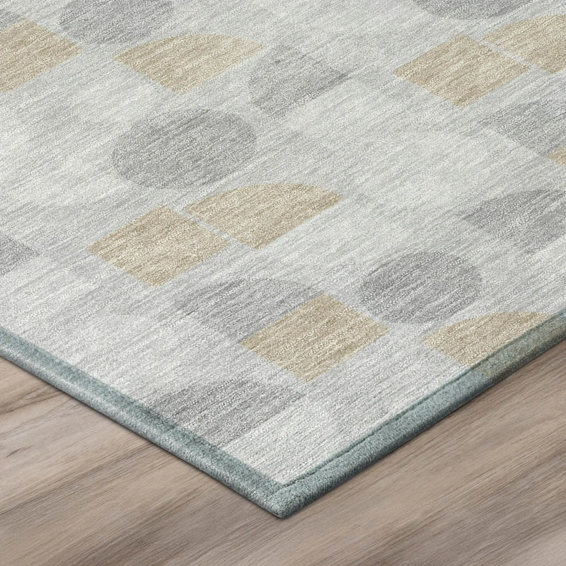 5' X 8' Silver And Gray Geometric Washable Indoor Outdoor Area Rug Homeroots Outdoor