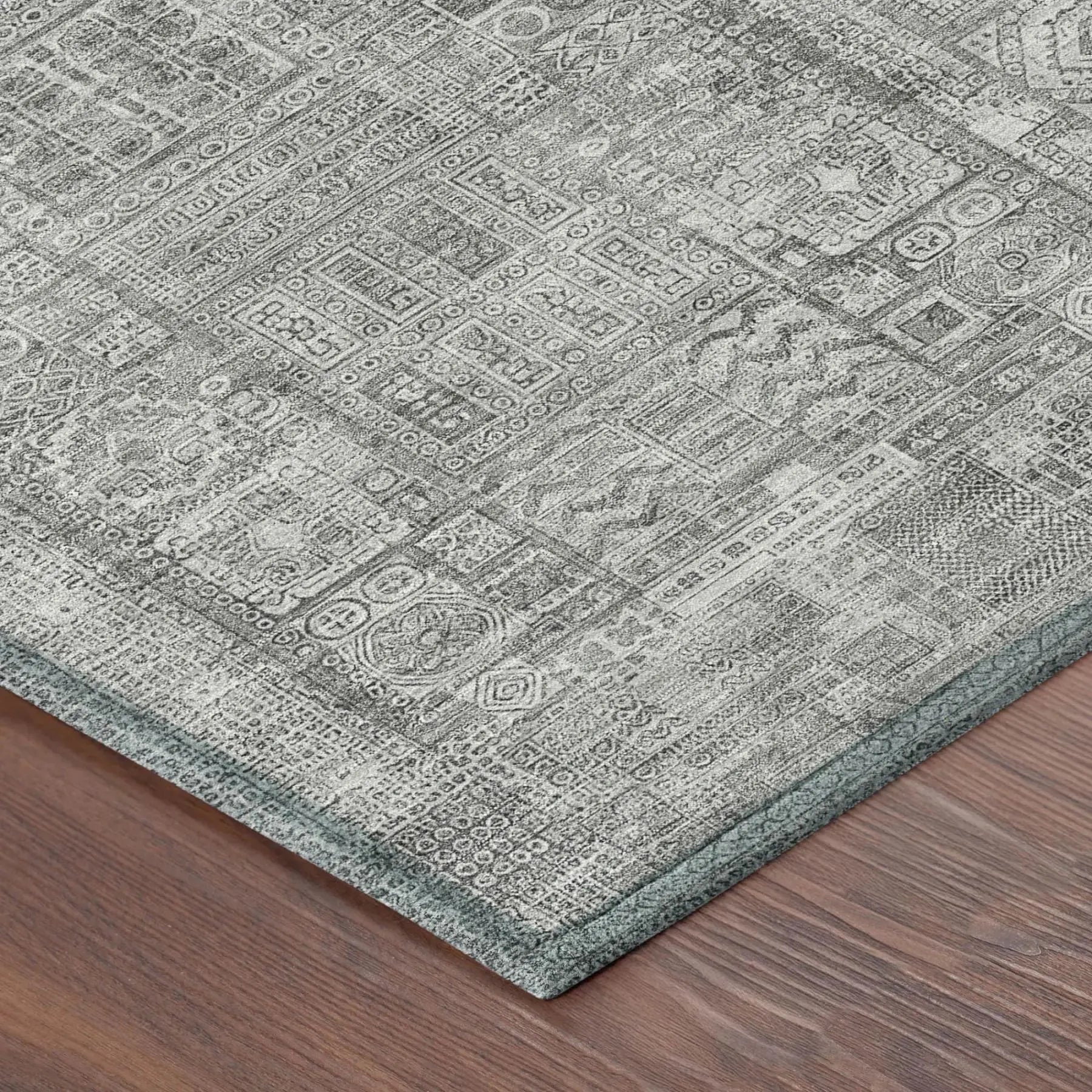 5' X 8' Silver And Gray Oriental Washable Indoor Outdoor Area Rug Homeroots Outdoor