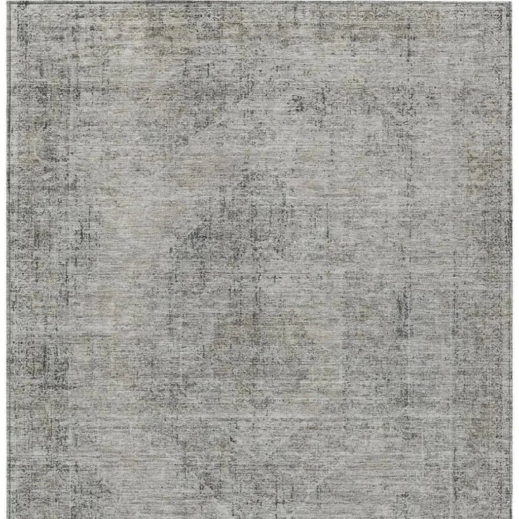 5' X 8' Silver And Gray Oriental Washable Indoor Outdoor Area Rug Homeroots Outdoor