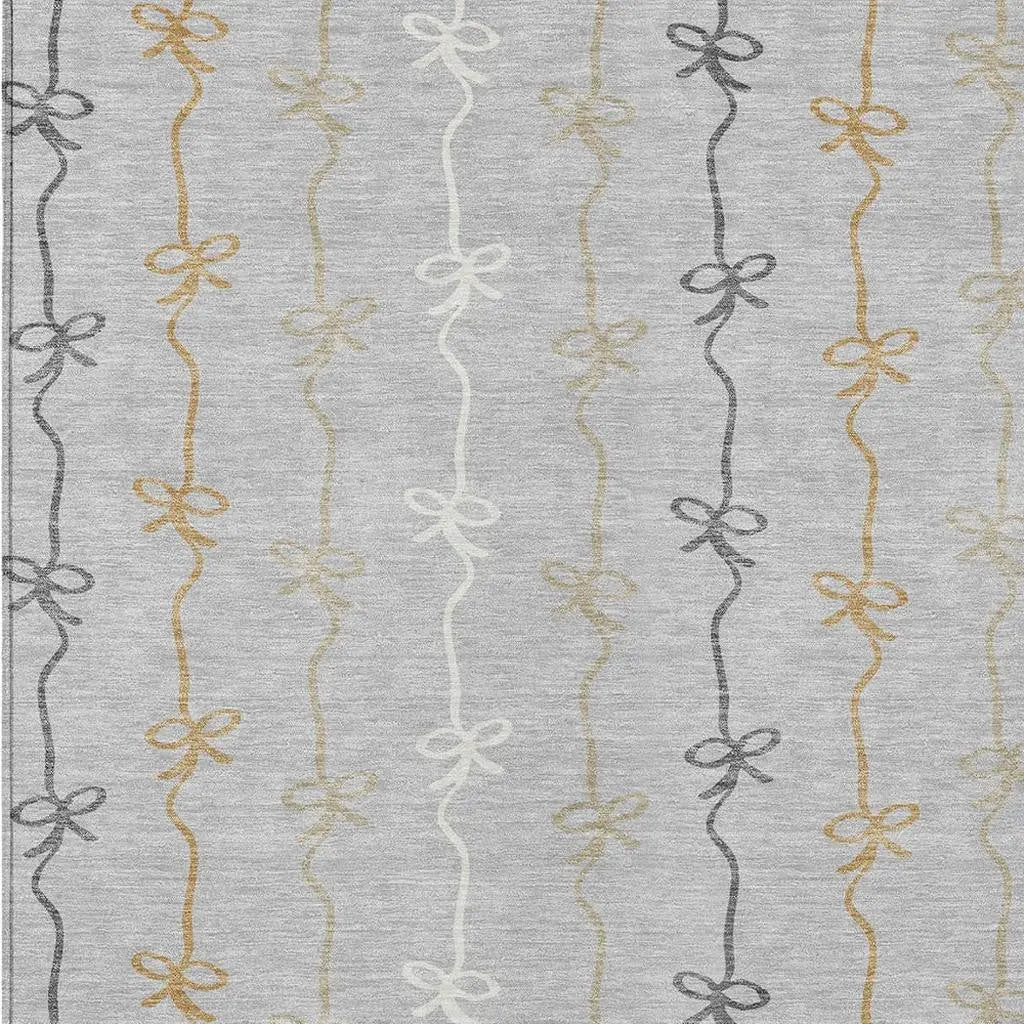 5' X 8' Silver And Gray Southwestern Washable Indoor Outdoor Area Rug Homeroots Outdoor