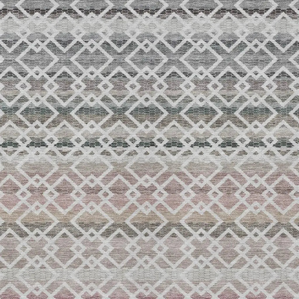 5' X 8' Silver And Gray Striped Washable Indoor Outdoor Area Rug Homeroots Outdoor
