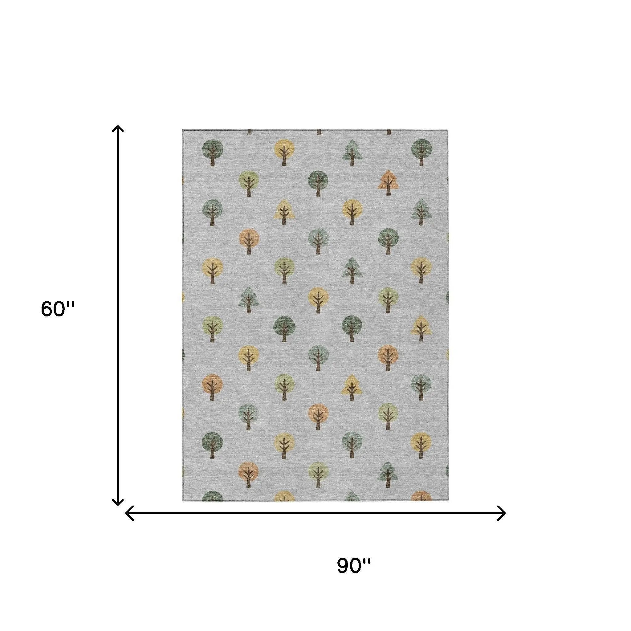 5' X 8' Silver And Green Geometric Washable Indoor Outdoor Area Rug Homeroots Outdoor
