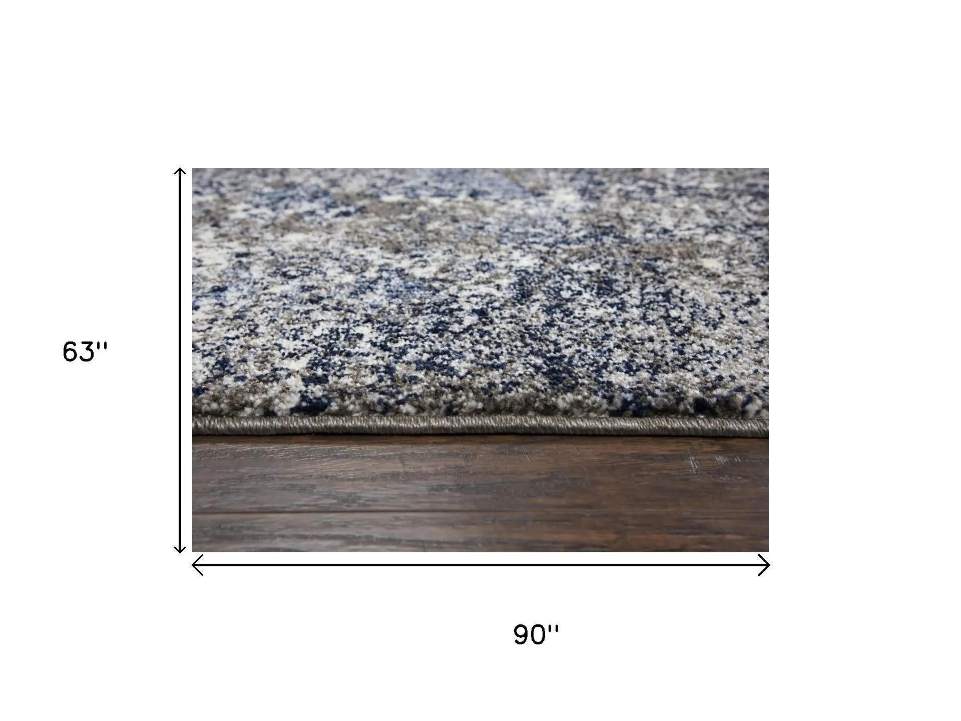 5' X 8' Silver Blue And Taupe Abstract Area Rug Homeroots Home Decor