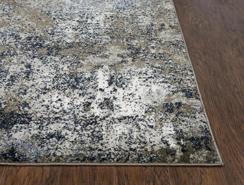 5' X 8' Silver Blue And Taupe Abstract Area Rug Homeroots Home Decor