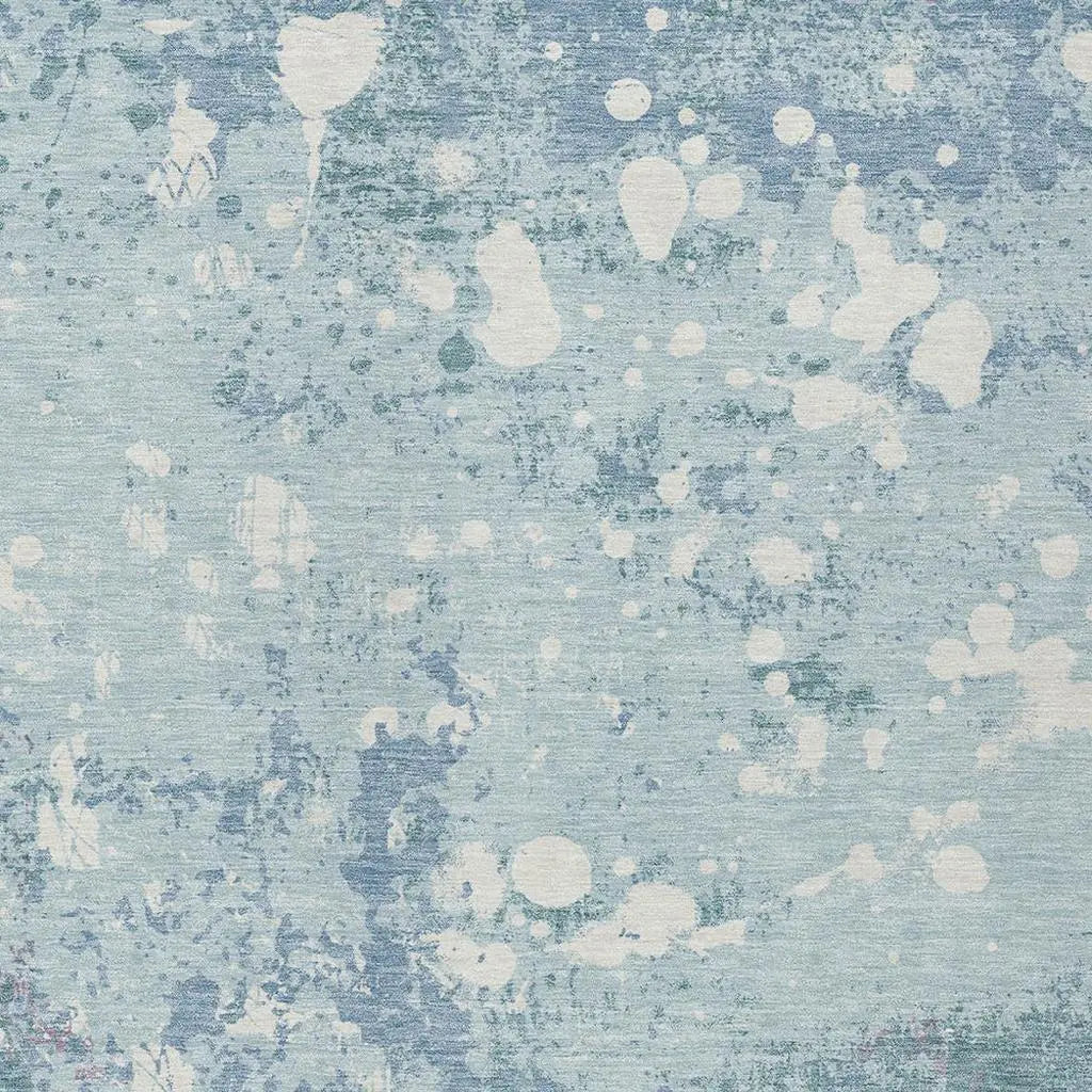 5' X 8' Sky Blue And Beige Abstract Washable Indoor Outdoor Area Rug Homeroots Outdoor