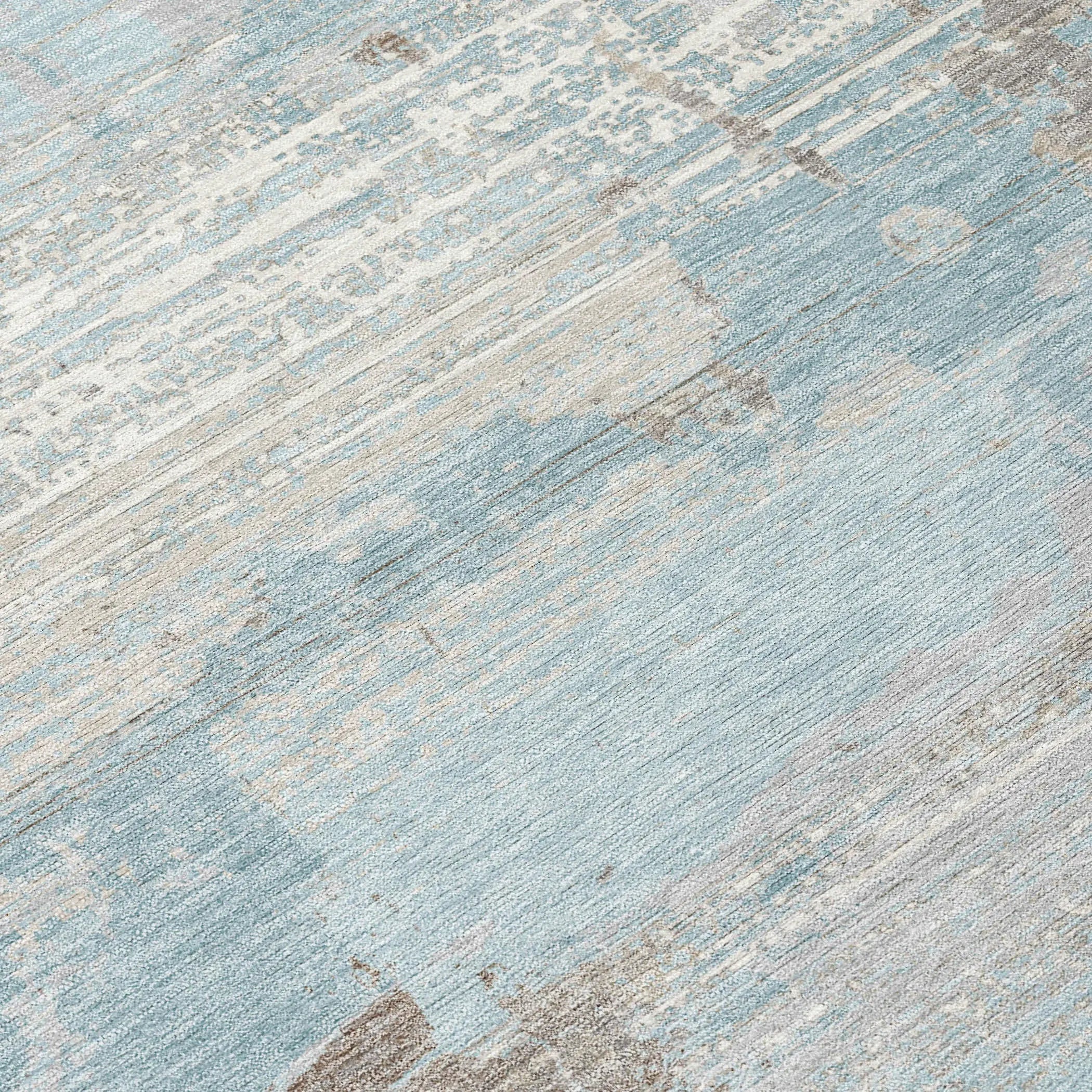 5' X 8' Sky Blue And Blue Abstract Washable Indoor Outdoor Area Rug Homeroots Outdoor