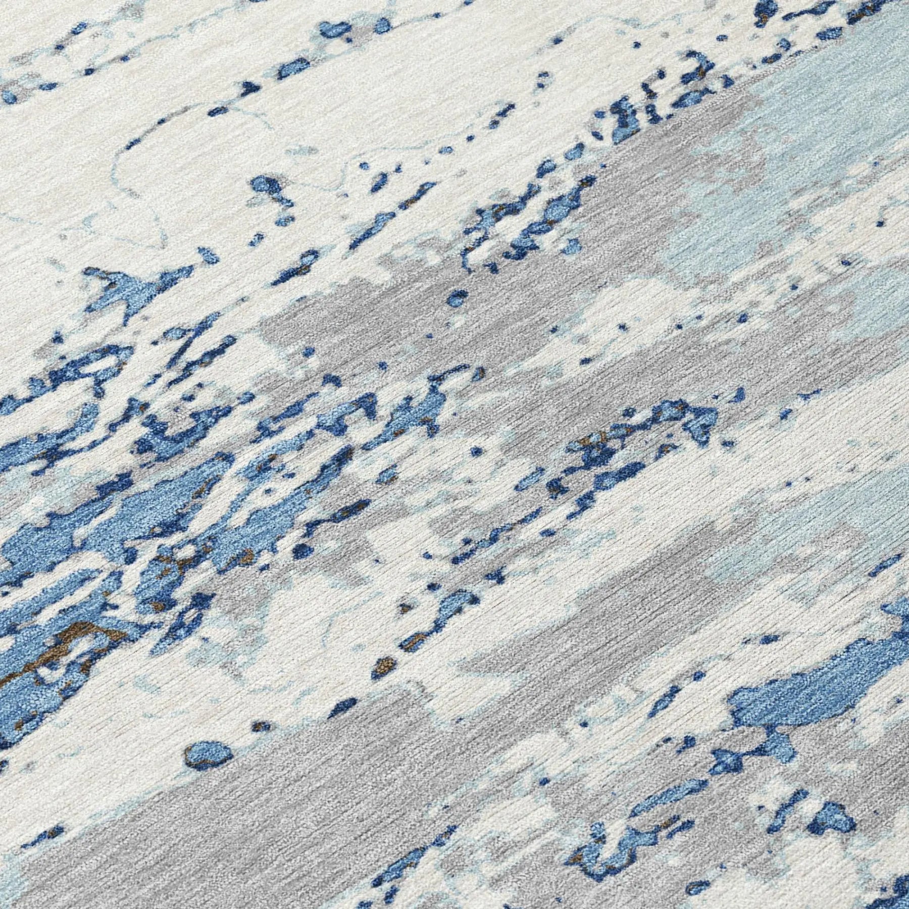 5' X 8' Sky Blue And Blue Abstract Washable Indoor Outdoor Area Rug Homeroots Outdoor