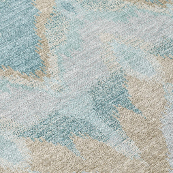5' X 8' Sky Blue And Blue Abstract Washable Indoor Outdoor Area Rug Homeroots Outdoor