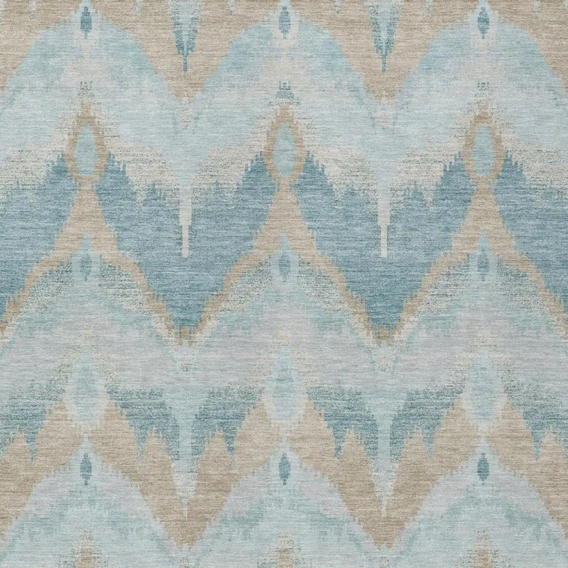 5' X 8' Sky Blue And Blue Abstract Washable Indoor Outdoor Area Rug Homeroots Outdoor