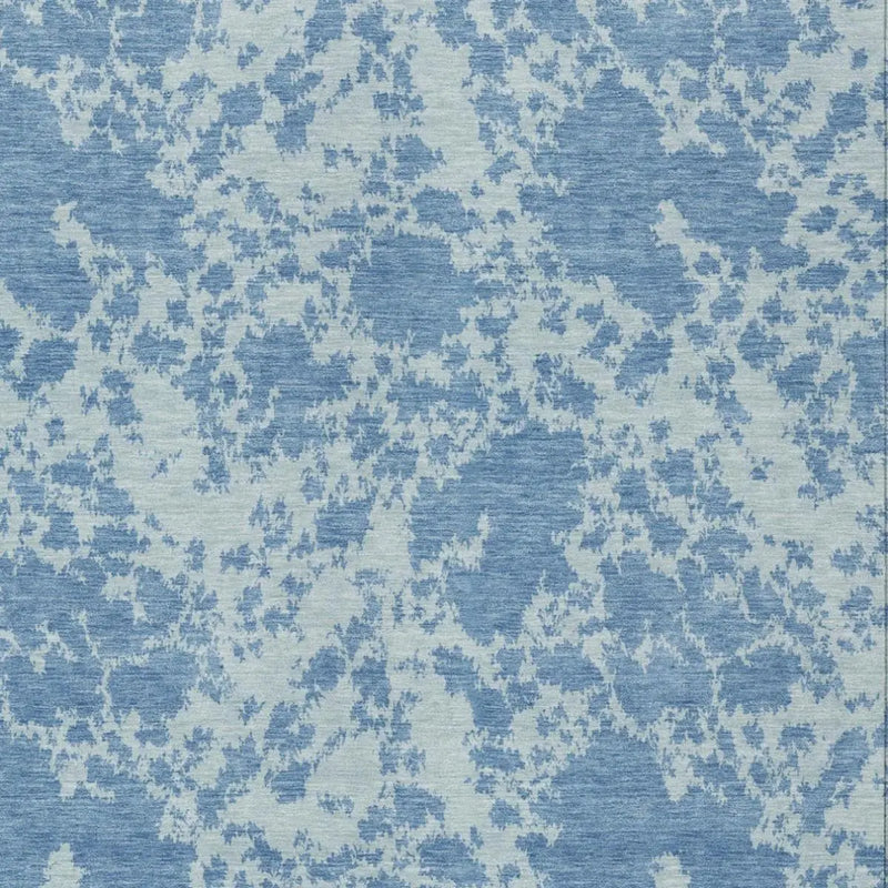5' X 8' Sky Blue And Blue Abstract Washable Indoor Outdoor Area Rug Homeroots Outdoor