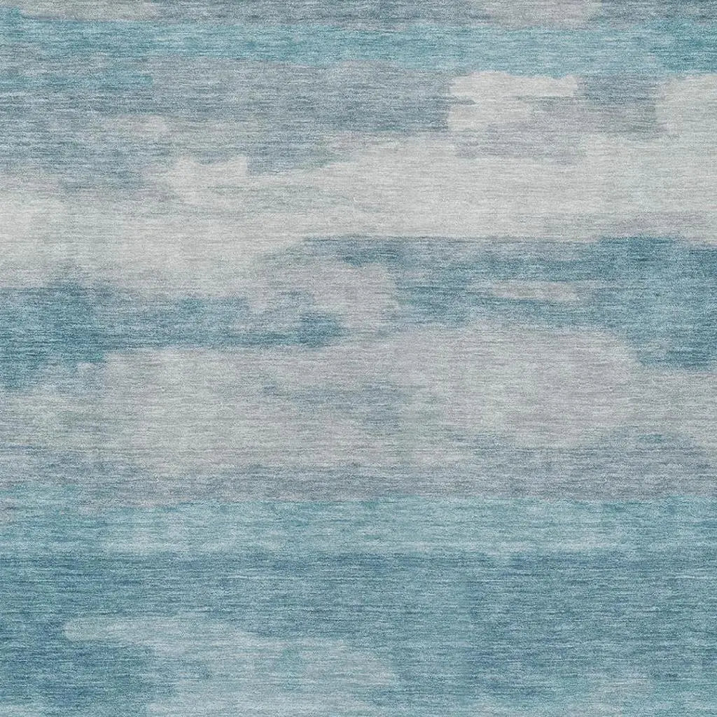 5' X 8' Sky Blue And Blue Abstract Washable Indoor Outdoor Area Rug Homeroots Outdoor