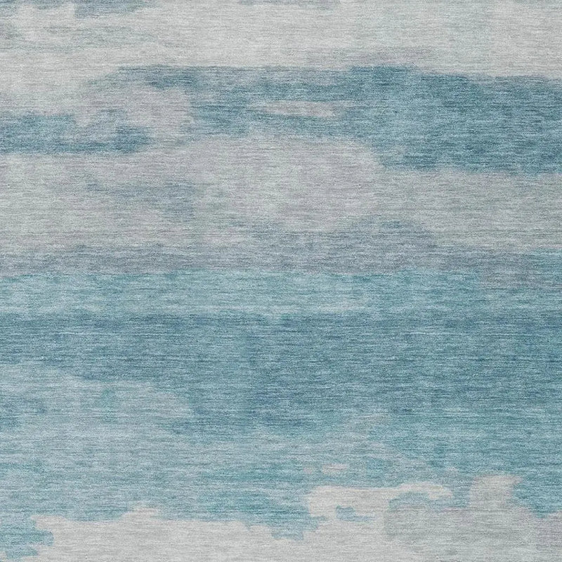 5' X 8' Sky Blue And Blue Abstract Washable Indoor Outdoor Area Rug Homeroots Outdoor