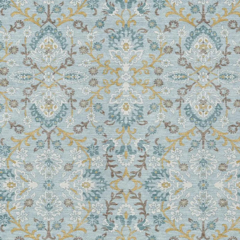 5' X 8' Sky Blue And Blue Geometric Washable Indoor Outdoor Area Rug Homeroots Outdoor