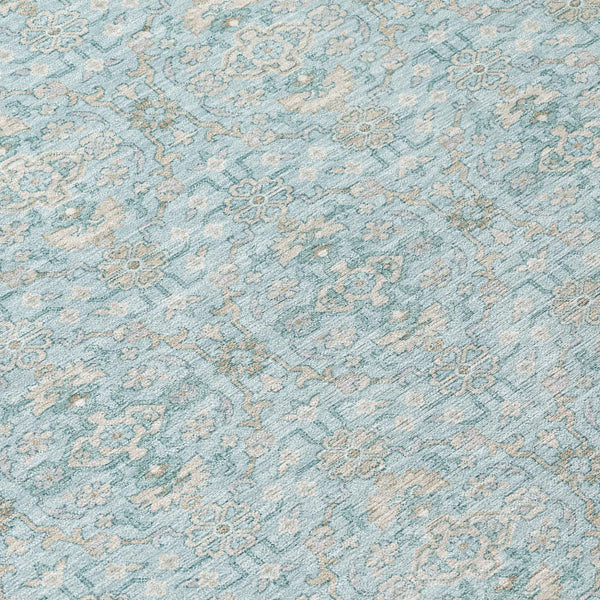 5' X 8' Sky Blue And Blue Oriental Washable Indoor Outdoor Area Rug Homeroots Outdoor