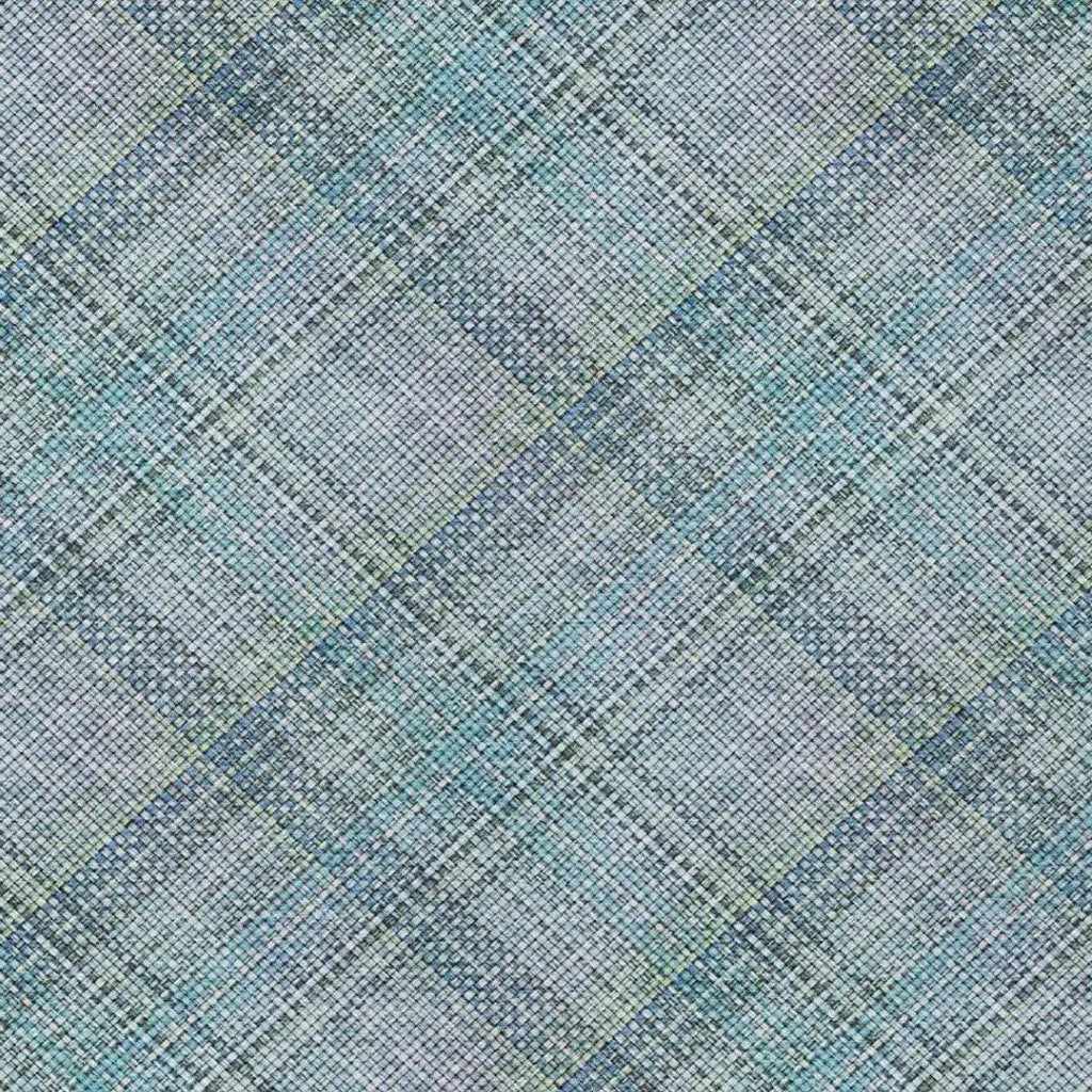 5' X 8' Sky Blue And Blue Plaid Washable Indoor Outdoor Area Rug Homeroots Outdoor