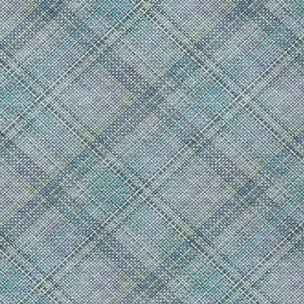 5' X 8' Sky Blue And Blue Plaid Washable Indoor Outdoor Area Rug Homeroots Outdoor