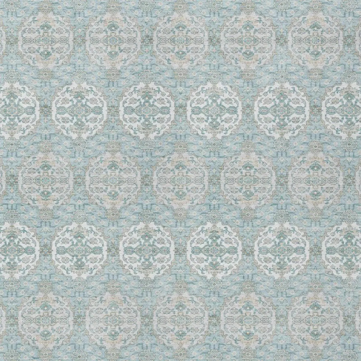 5' X 8' Sky Blue And Blue Striped Washable Indoor Outdoor Area Rug Homeroots Outdoor