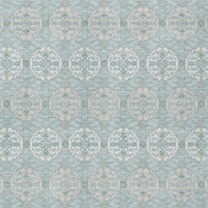 5' X 8' Sky Blue And Blue Striped Washable Indoor Outdoor Area Rug Homeroots Outdoor