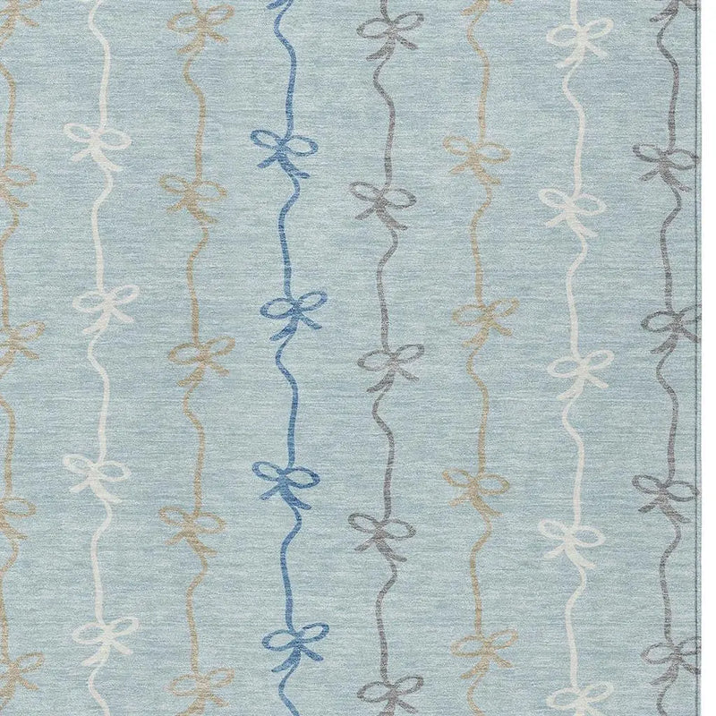 5' X 8' Sky Blue And Denim Blue Southwestern Washable Indoor Outdoor Area Rug Homeroots Outdoor