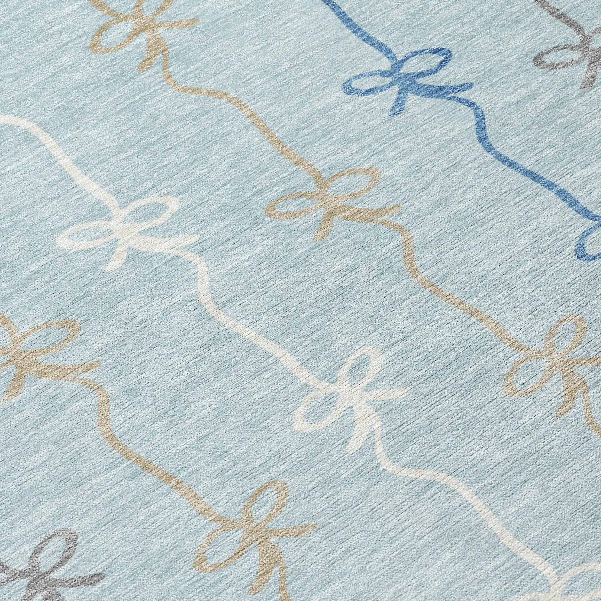 5' X 8' Sky Blue And Denim Blue Southwestern Washable Indoor Outdoor Area Rug Homeroots Outdoor