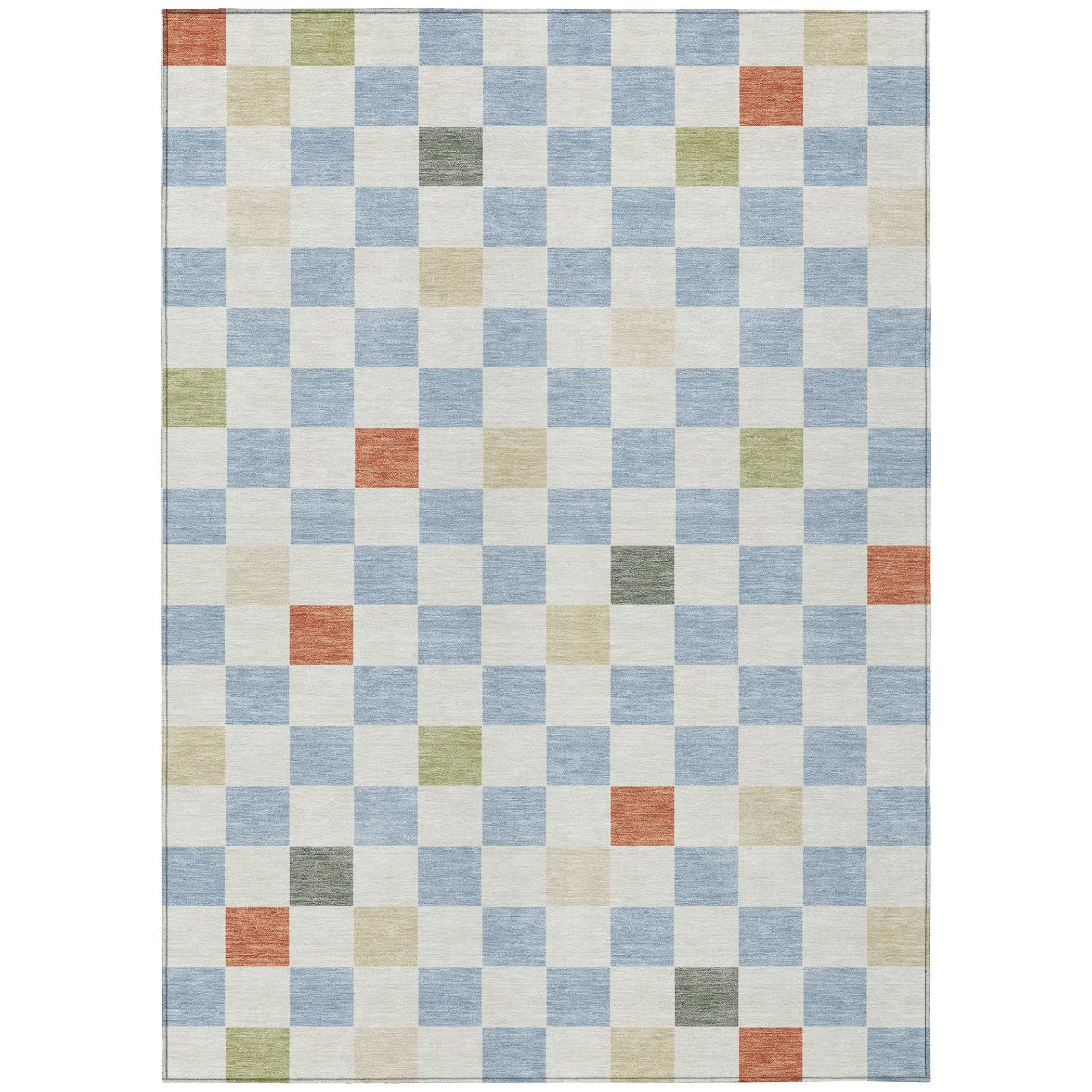 5' X 8' Sky Blue And Gray Geometric Washable Indoor Outdoor Area Rug Homeroots Outdoor