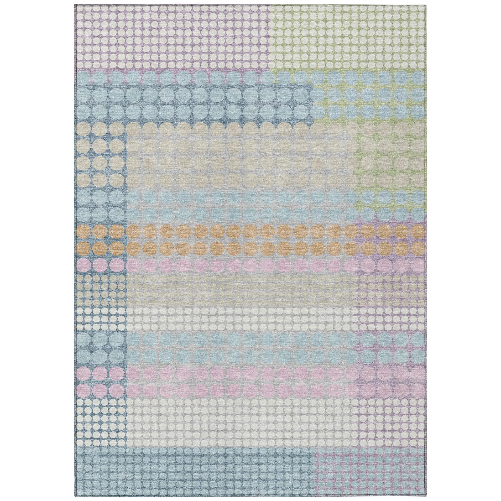 5' X 8' Sky Blue And Lavender Geometric Washable Indoor Outdoor Area Rug Homeroots Outdoor