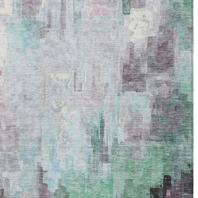 5' X 8' Sky Blue And Mauve Abstract Washable Indoor Outdoor Area Rug Homeroots Outdoor