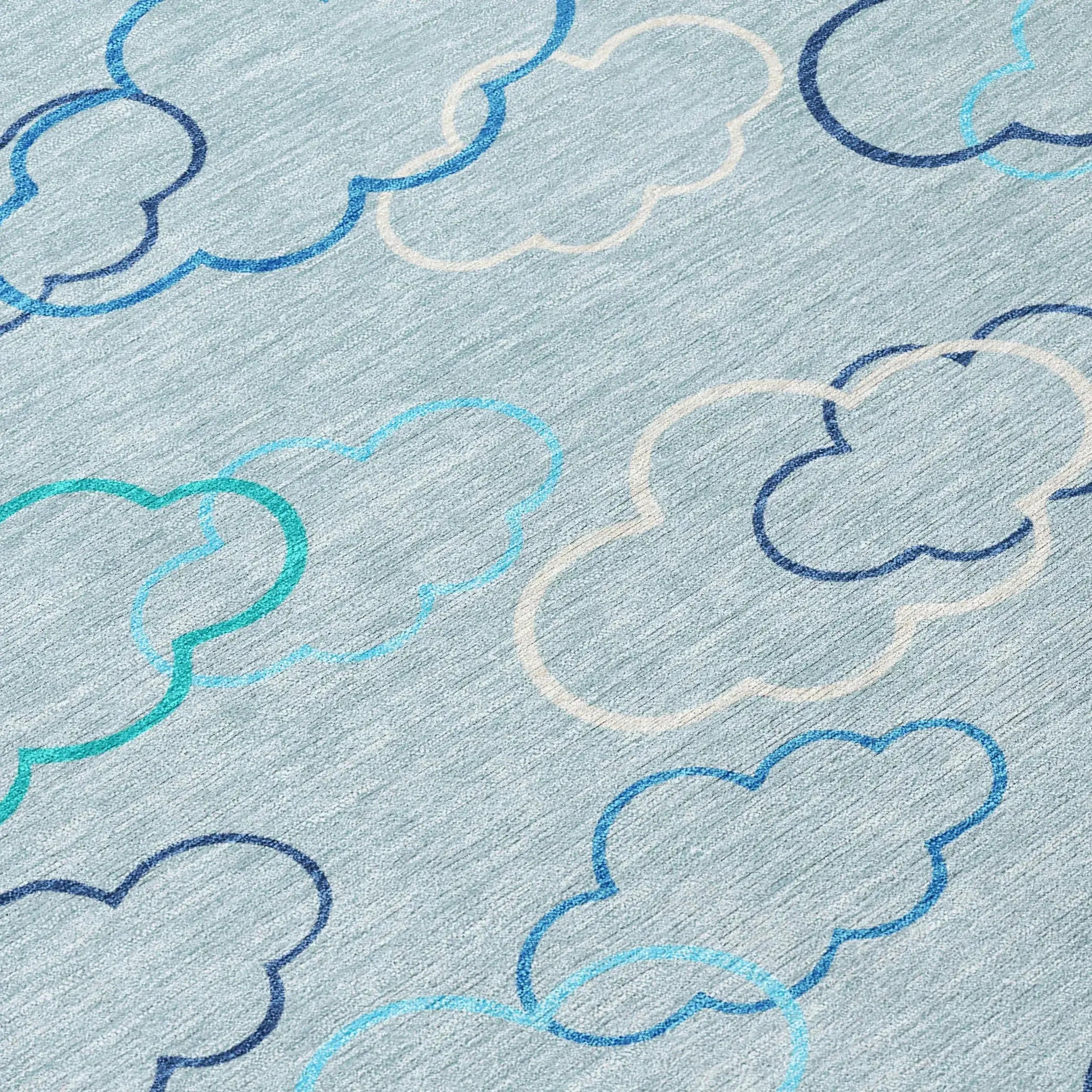 5' X 8' Sky Blue And Navy Blue Abstract Washable Indoor Outdoor Area Rug Homeroots Outdoor