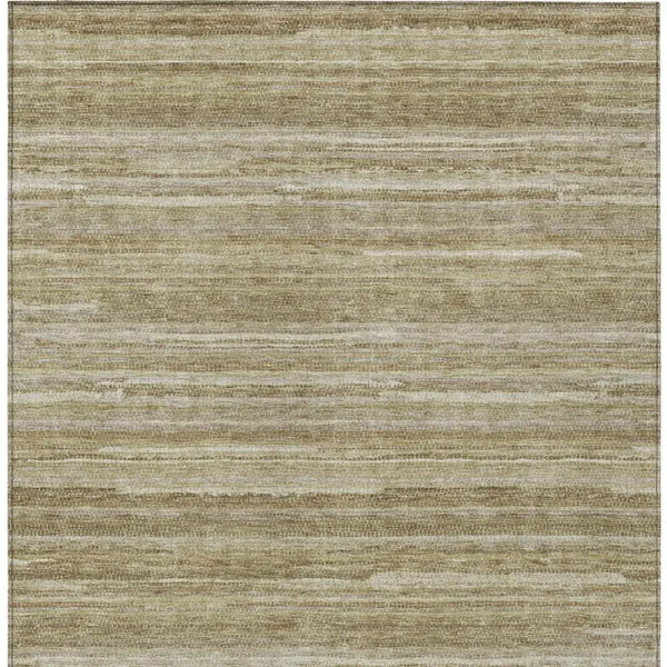 5' X 8' Tan And Brown Striped Washable Indoor Outdoor Area Rug Homeroots Outdoor
