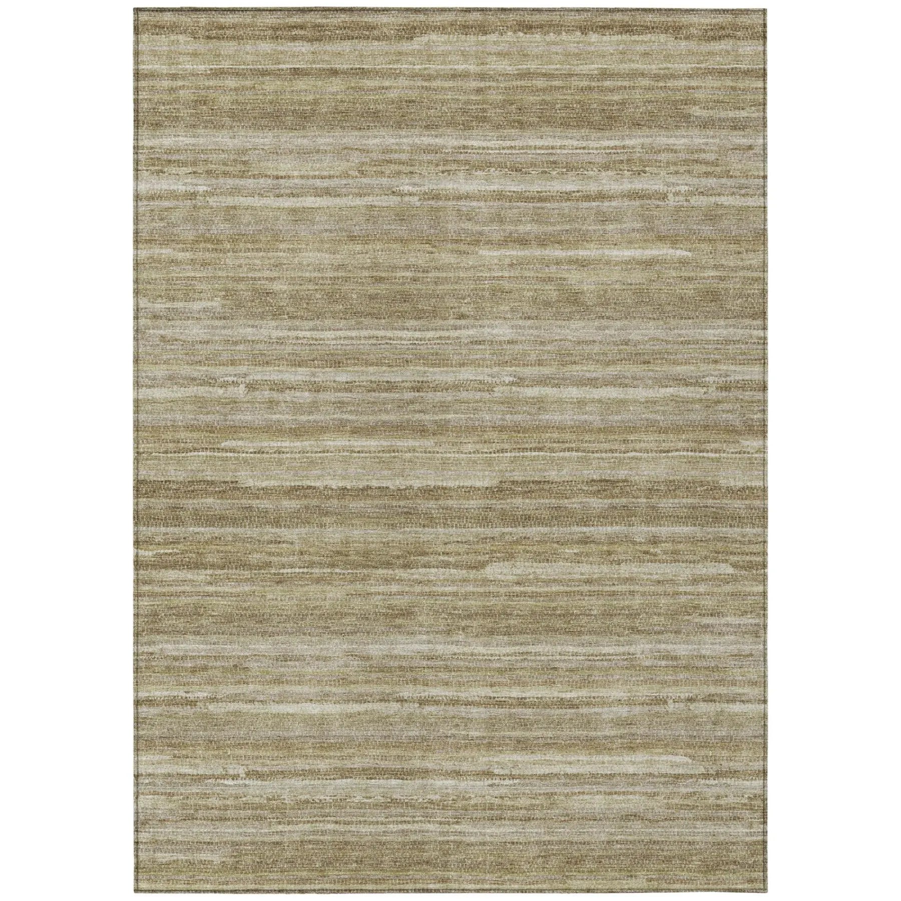 5' X 8' Tan And Brown Striped Washable Indoor Outdoor Area Rug Homeroots Outdoor