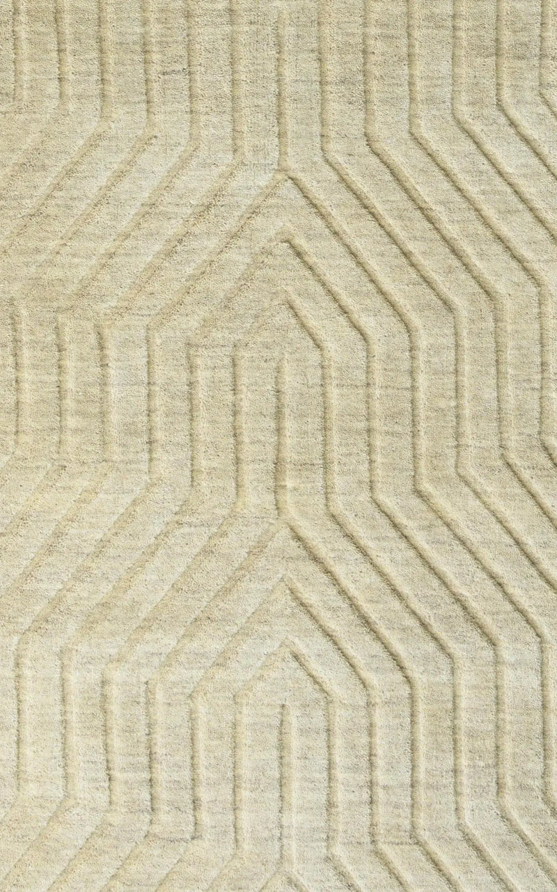 5' X 8' Tan And Natural Wool Geometric Hand Tufted Area Rug Homeroots Home Decor
