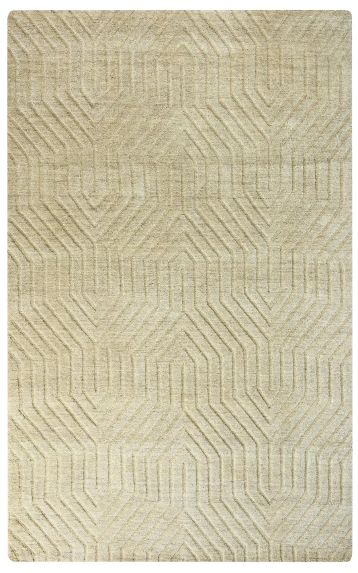 5' X 8' Tan And Natural Wool Geometric Hand Tufted Area Rug Homeroots Home Decor