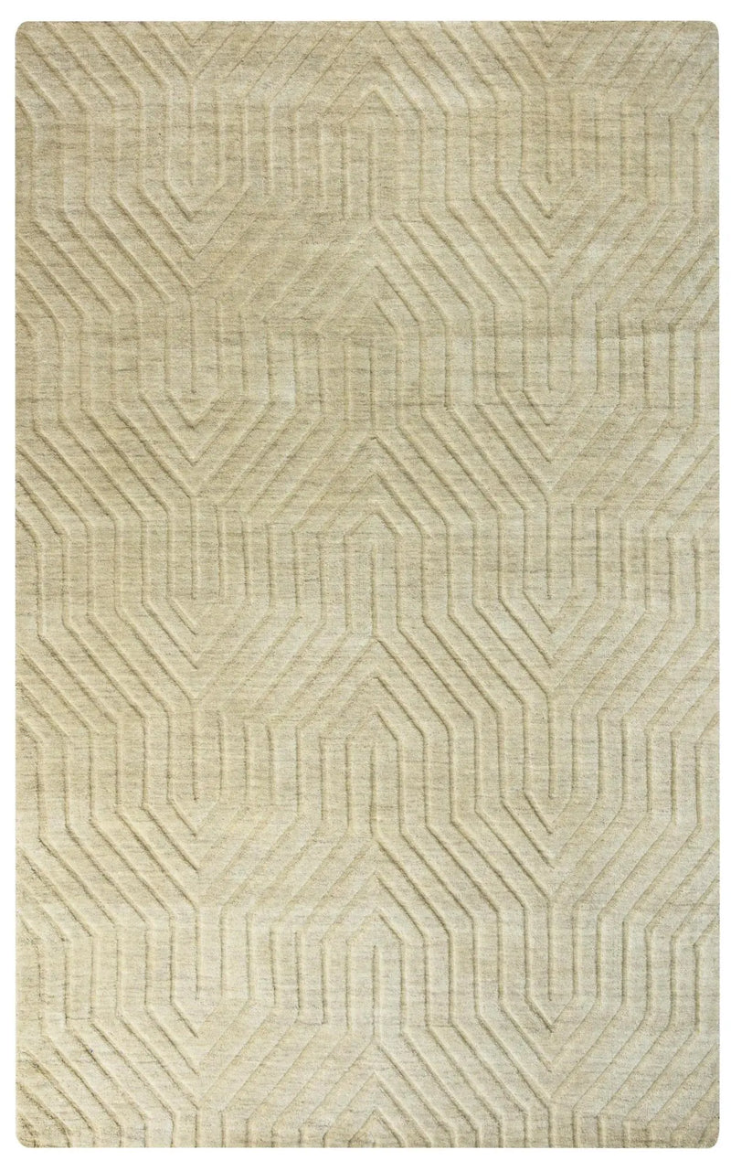 5' X 8' Tan And Natural Wool Geometric Hand Tufted Area Rug Homeroots Home Decor