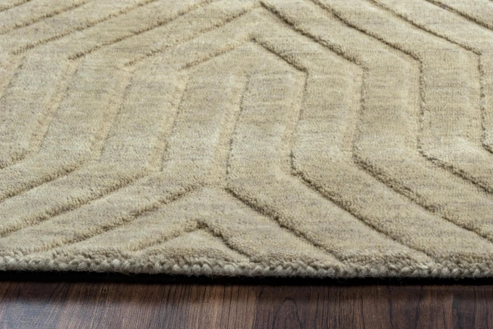 5' X 8' Tan And Natural Wool Geometric Hand Tufted Area Rug Homeroots Home Decor