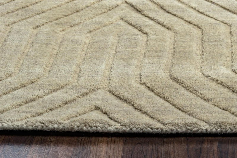 5' X 8' Tan And Natural Wool Geometric Hand Tufted Area Rug Homeroots Home Decor