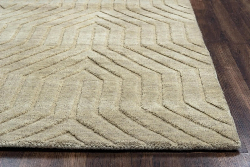 5' X 8' Tan And Natural Wool Geometric Hand Tufted Area Rug Homeroots Home Decor