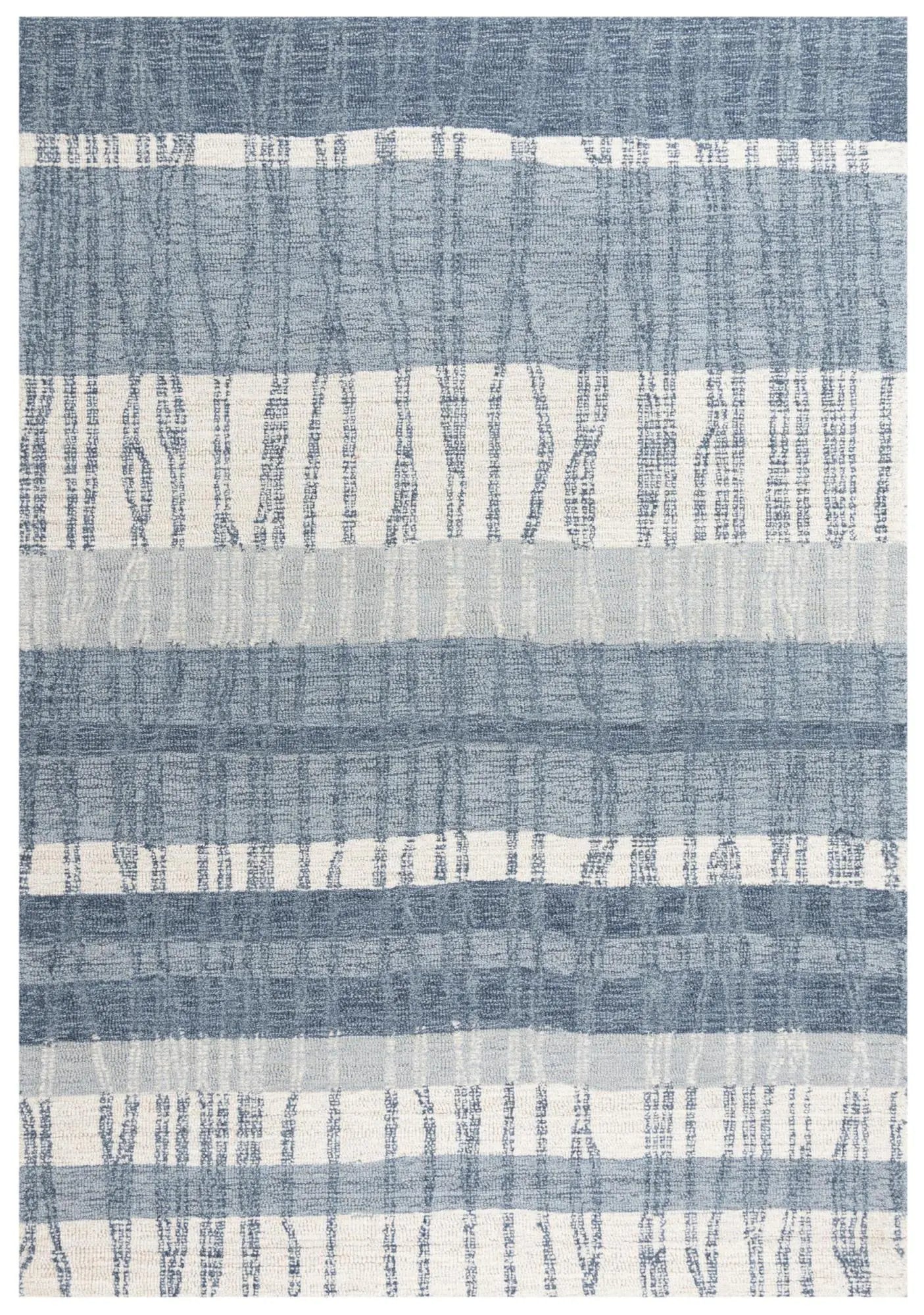 5' X 8' Tan And Natural Wool Striped Hand Tufted Area Rug Homeroots Home Decor